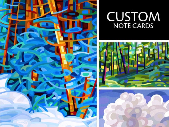Custom - fine art print note card landscape flower art