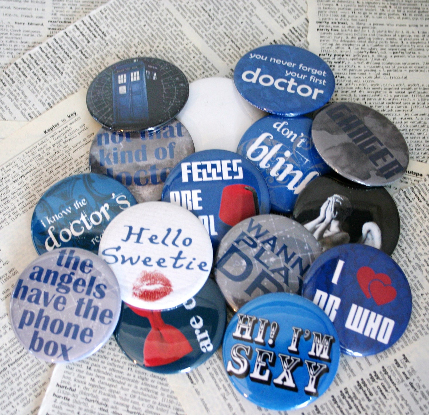 Dr. Who Pinback Button Mystery Box