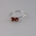 Sterling silver, 9ct yellow gold and garnet bead ring