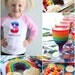 Rainbow Birthday Shirt on White/Pink Raglan Shirt - You choose the NUMBER, SIZE and NAME