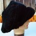 Womens Crochet Hat - Crochet Beanie Hat - Slouchy Hat For Women in Black Acrylic Yarn - Can Personalize - All Head Sizes Spring Fashion