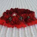 Paws & Plaid Dog Scrunchie Necklace with red lace - M