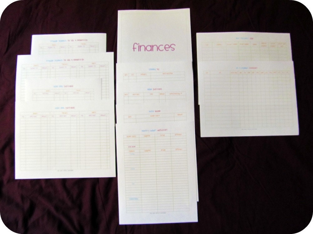finances set - editable - 10 documents
