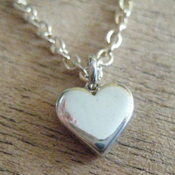 PeaceLoveEarth Recycled Sterling Silver Love (Heart) Necklace w/ Peace Wax Sealed Box Recycled Box & Organic Cotton Pouch