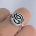 Sterling silver and faux bone 'Eye of Horus' charm ring