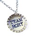A Whovian Inspired Resin Pendant, TEAM RORY, In black and white, Silver BottleCap Necklace With or Without Glitter