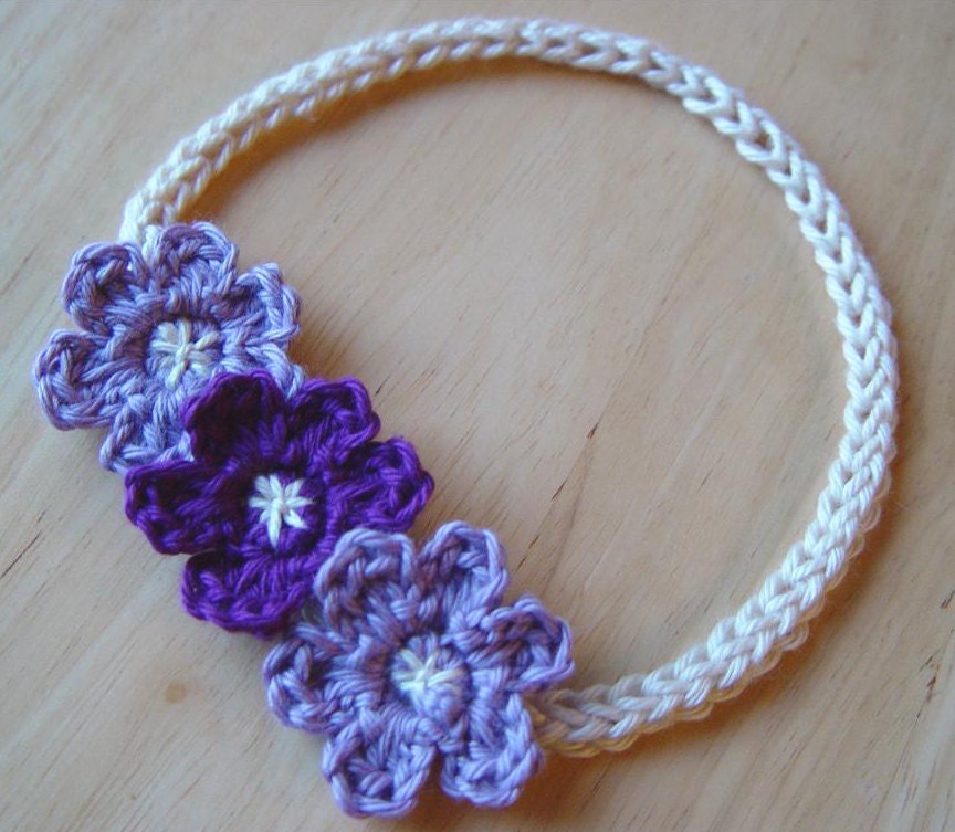 Baby Flower Headband, Skinny Headband, Infant 6-12 months