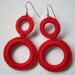 30% SALE- Earring Crochet Cashmere Red Valentine's Choose colour