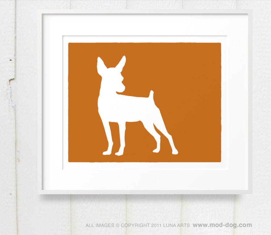 Mod Min Pin Dog - Miniature Pinscher Art Print 8x10
