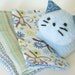 Bath Set no. 4 - Kitty Cat Sponge Stuffed Toy and 3 Wash Cloths for Baby Boy