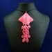 Pink Candy Squid Necklace - Handmade Polymer Clay Jewelry