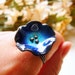 Wire Wrapped Enamel Poppy Cocktail Ring Fine Enamel Jewelry -made to order in your finger size