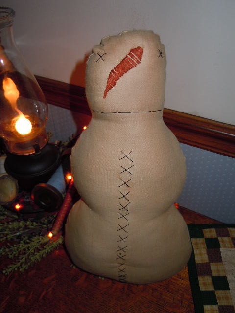 Primitive Snowman Pillow