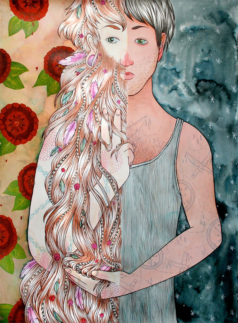 Original Illustration "Master of Two Worlds" and Giclee Print