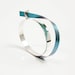Green Bangle Sterling Silver and Anodized Titanium Loops