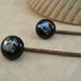 Decorative Glass Bobby Pins - Black Dichroic Hair Accessory