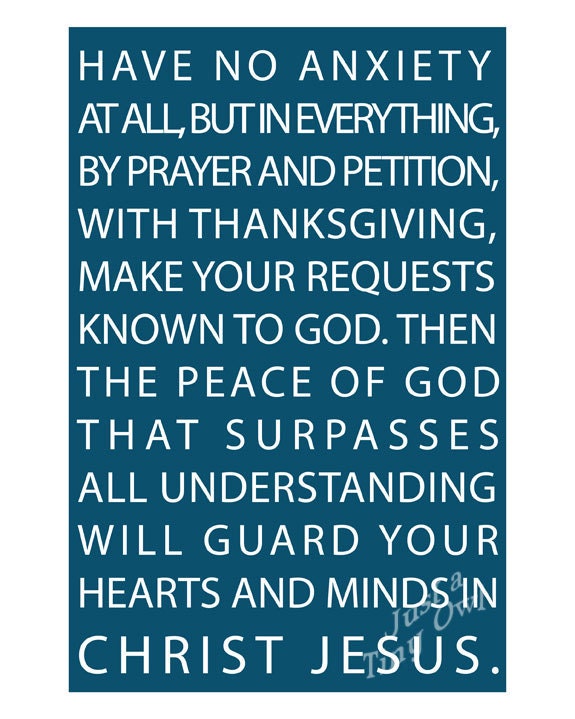 The Peace of God - 8x10 Art Print (Multiple Color Choices) - Philippians 4:6-7