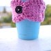 Button up cable pink cup cozy