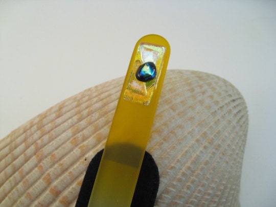 Dichroic Art Glass Nail Files  - Gold