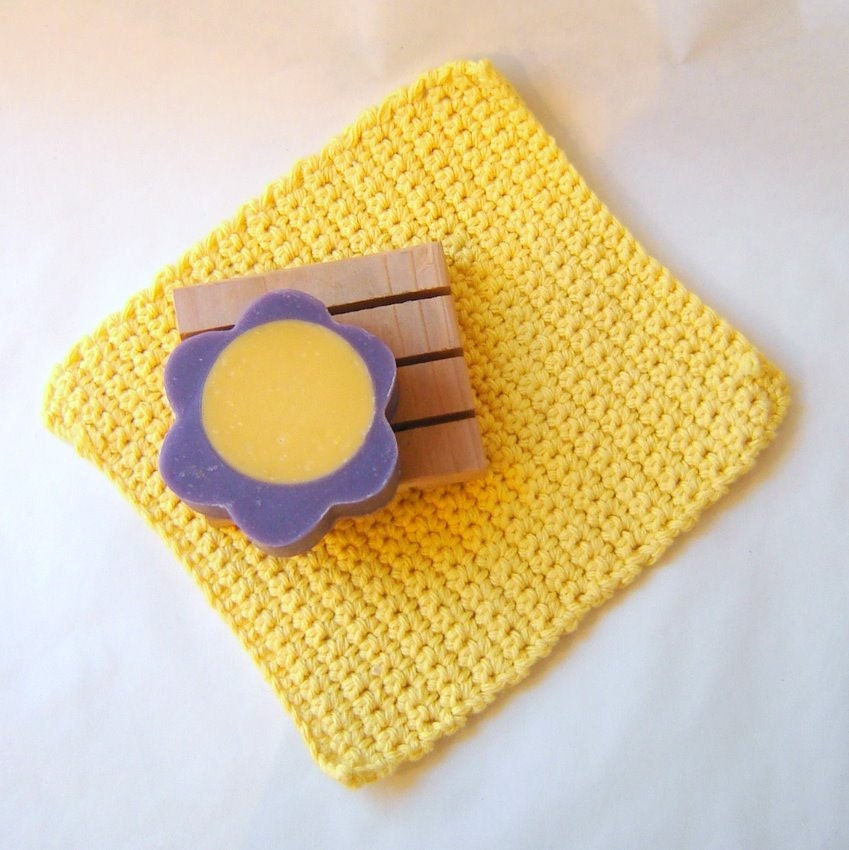 Girls Gift Set : Soap Cloth and Deck Flower Power Purple Yellow