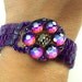 Sunrise Shimmer Bracelet - Czech Glass Button Clasp Peyote Stitched Cuff Bracelet
