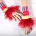 Body Candy Arm Warmers bright colorful Stripes Red Yellow Blue Roller Derby wrist cuffs fingerless gloves Belly Dance Pirate Monster Paws