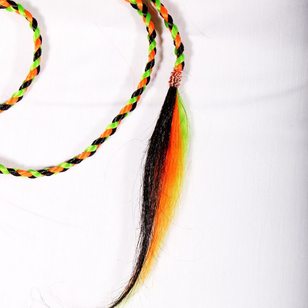 Gothic Hair Extension Hair Clip Headband beaded Black Orange Green hair Fairy Elf Pirate Steampunk hairpiece free spirit