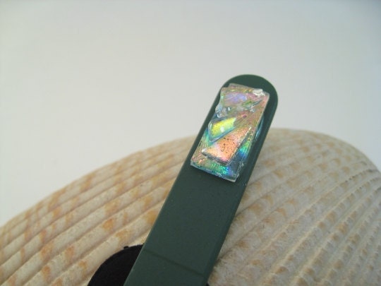 Dichroic Art Glass Nail Files - Green