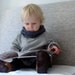 Jumper Dress, children clothing, heather grey and tradewinds, spring dress, versatile toddler dress, waldorf inspired style