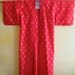 Long 1960's Ikat Red Kimono with Butterflies