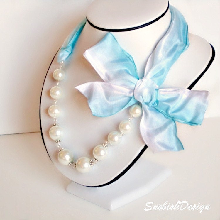 Personalized Jewelry Initial Necklace Aquamarine by SnobishDesign