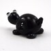 Little Black Turtle Lampworked Glass Figurine Bead