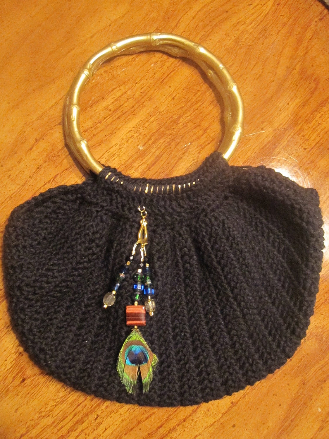Crochet Peacock Charm Bag