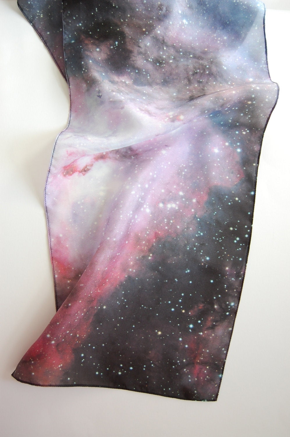 Nebula Galaxy Print Rectangular Long Silk Scarf "Eta Carinae"