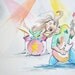Original Watercolor Painting Page 12 13  from Children's Book Thunderful A rock-n-roll band that's WAY too noisy