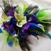 Custom Peacock Bridal Bouquet Royal blue green purple Peacock theme Weddings