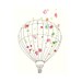 Hot Air Balloon - 8x10 Fine Art Print - Floral, Flowers, Flying, Floating - Sky, Valentines Day - Toys, Illustration, Pink - Shabby Chic