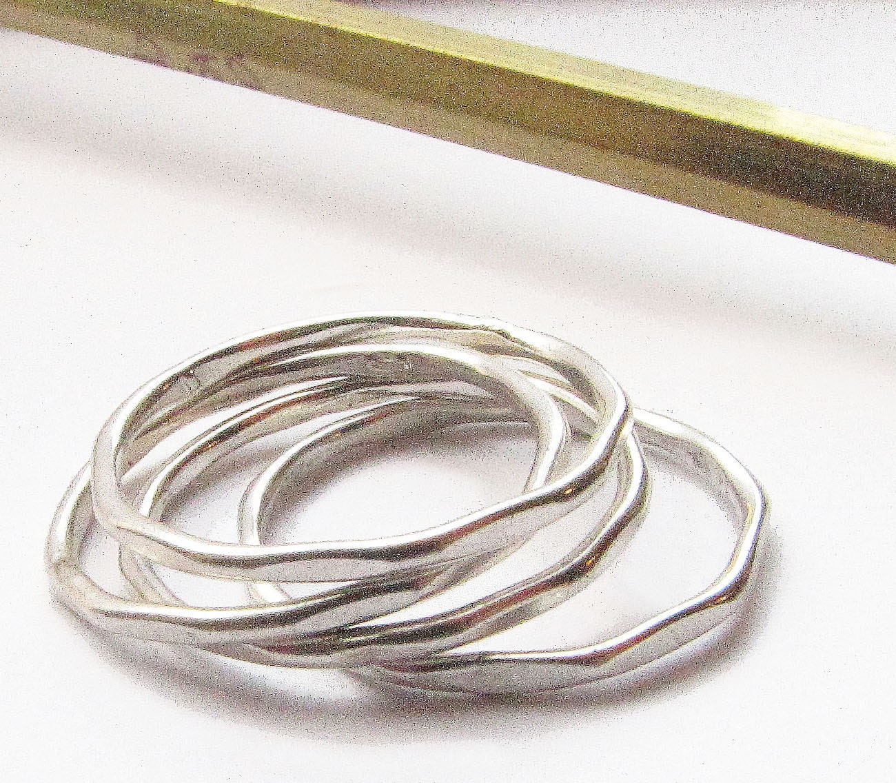 Sunrise Stacking Rings - Four Bands in Sterling Silver