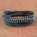 Crochet Beaded Wrap bracelet, necklace, headband, Super Extra Crazy Long Turquoise
