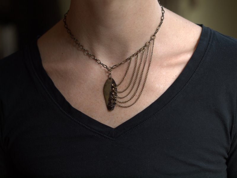 LURE - A one of a kind asymmetrical necklace.