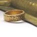 Gold band ring, carved handcrafted 14k gold