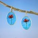 Oil painted jewelry Earrings Poppies