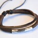 Triple Brown with silver charm leather bracelet