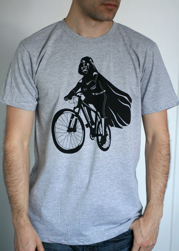 Darth Vader is Riding It - Mens / Unisex T Shirt  printed with ECO ink ( Star Wars Darth Vader bike shirt)