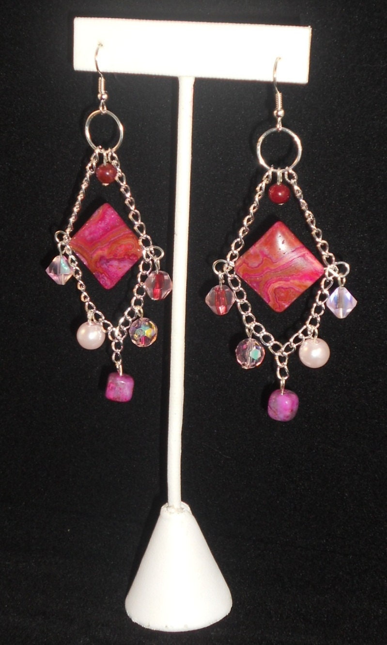 PINK AGATE CHANDELIER Earrings by allurejewelsbycc on Etsy PINK AGATE CHANDELIER Earrings by allurejewelsbycc on Etsy