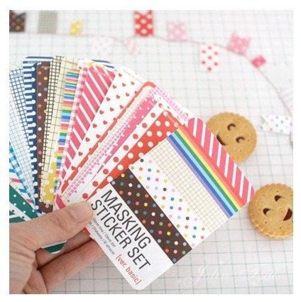 Washi Masking Tape 27 Sheets Korea Pretty Sticker Set - Colorful Paper Tape-Basic