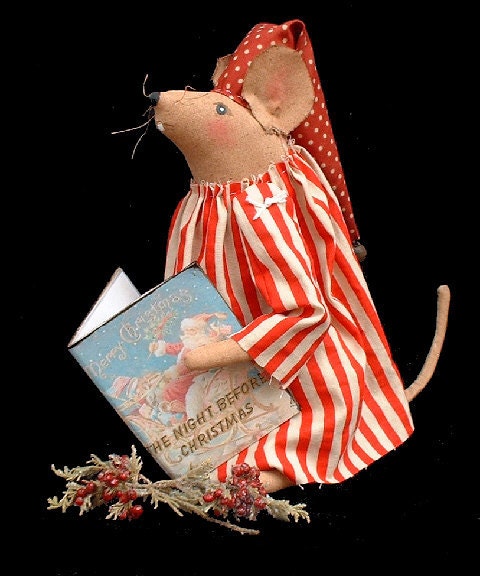 Christmas Mouse Fabric Doll Pattern on CD Etsy