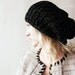 Black Slouchy Hat with Silver Sparkles