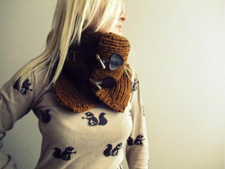 Cowl Scarf with Buttons
