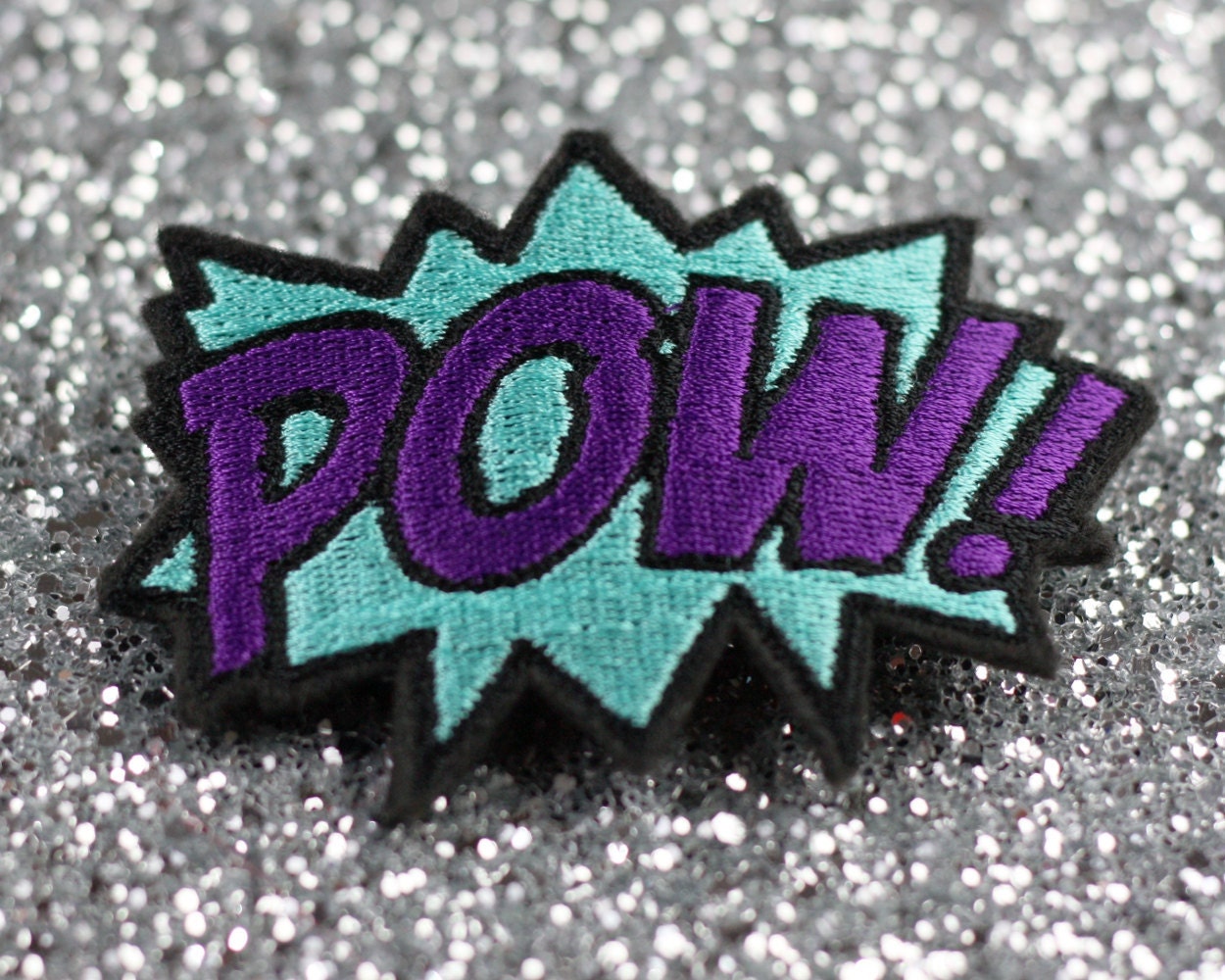POW Hair Clip, Comic Book Hair Barrette, Turquoise and Purple